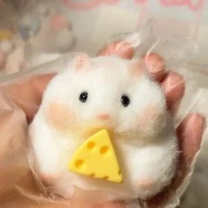 Taba Squishy Toy Mushy Silicone Mochi Toy Fuzzy Cute Hamster Handmade NEW Fidget - Picture 1 of 8