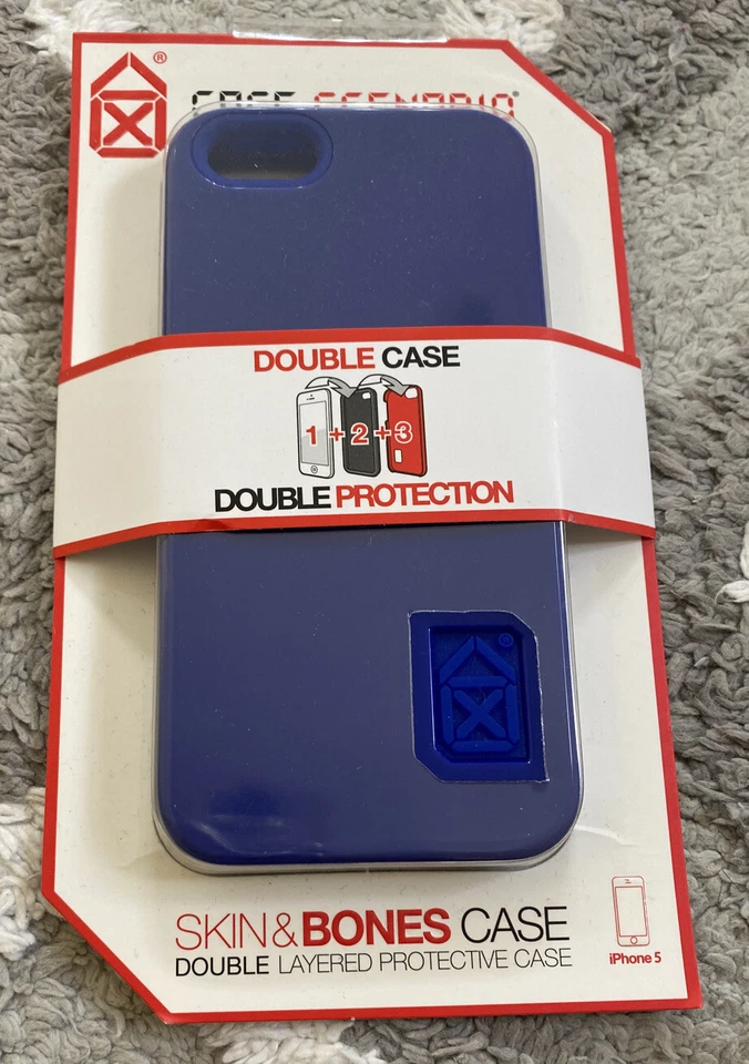 Nuevo En Paquete Estuche Sellado Escenario Iphone 5 Doble Estuche Capa Protección Azul Foto 1 de 4