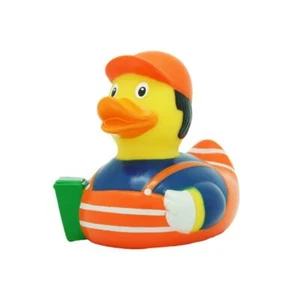 LiLaLu anatra cigolante anatra di gomma anatra da bagno anatra cigolante uomo della spazzatura anatra - Foto 1 di 1