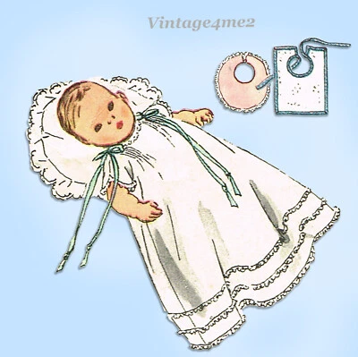 1950s Vintage Simplicity Sewing Pattern 4507 Baby Layette w Christening Dress - Image 1 of 4