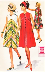 McCalls 7152 Pattern Dress Sleeveless Casual Summer Vintage 1963 Sz 10-12 Uncut - Picture 1 of 5