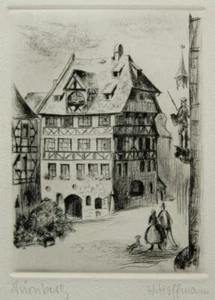 Nuremberg Dürerhaus etching by H. Hoffmann - Picture 1 of 1