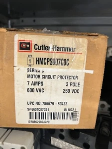 Cutler Hammer HMCPS007C0C Motor Circuit Protector 7A 3P 600V New - Picture 1 of 1