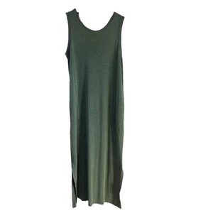 Prana Womens Heather Green Cozy Up Hemp Blend Maxi Round Neck Tank Dress Size XL - Picture 1 of 10