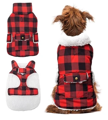 Dog Winter Coat-Windproof Fleece Warm Thick Dog Jacket Clothes for Snow Rainy(L) - Image 1 of 4