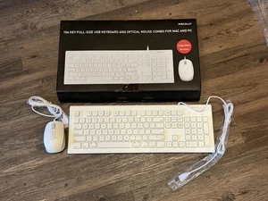 Macally Full Size USB Keyboard and Optical USB Mouse Combo for Mac (QKEYCOMBO) - Picture 1 of 5