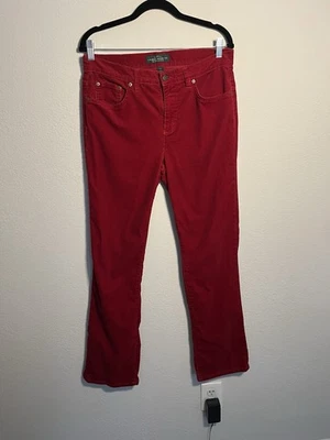 Polo Ralph Lauren LRL вельветовый хлопок брюки вырез ботинок женщин Sz 12 красный праздник Y2K - Изображение 1 из 4