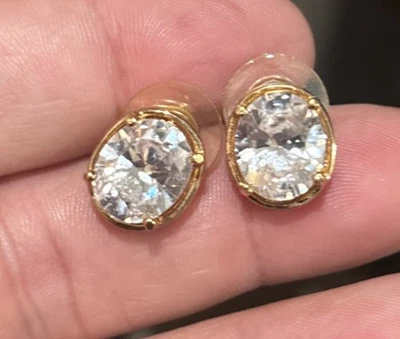 Hermosos pendientes de poste Suzanne Somers en tono de ley 925 sobre oro en caja Foto 1 de 4