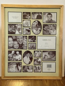 Vintage Collage Photo Frame 22 Openings 20" x 16" Wood 80s 90s Sealed **READ - Picture 1 of 4