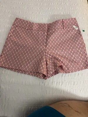 Ann Taylor Loft Riviera Shorts Womens 4 Pink Geometric Pattern Dry Clean - Image 1 of 2