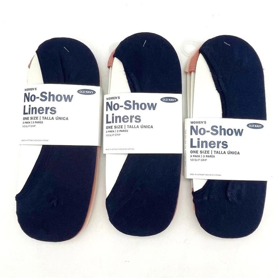 Paquete de 3 calcetines forradores antiguos azul marino para mujer talla única nuevo con etiquetas Foto 1 de 4