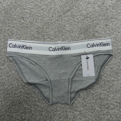 Calvin Klein Underwear Womens Extra Small Grey Bikini Cotton Modal F3787 1 Pair - Image 1 of 4