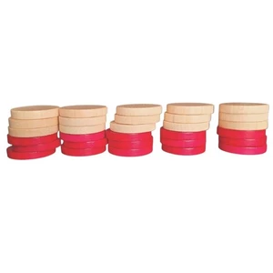 Backgammon Replacement Pieces Tokens Round 1970s Game Vintage Red Tan Retro - Picture 1 of 6
