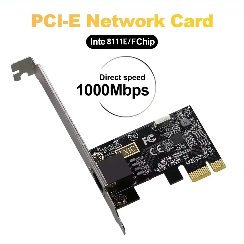 5G PCI-E To RJ45 Network Card Gigabit Ethernet Dual Ports 100/1000/2500/5000M PC - Image 1 of 4