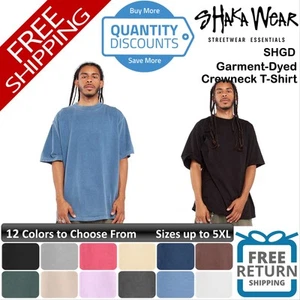 🔥 Shaka Wear Men Garment-Dyed Crewneck T-Shirt Short Sleeve Up To 5XL SHGD - Picture 1 of 25