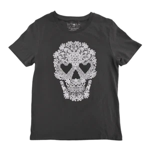 Fifth Sun Skull Graphic Tee Women's Size Small Cinco De Mayo Lace Heart T Shirt - Picture 1 of 10