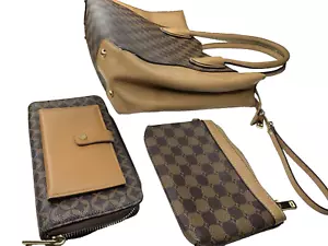 Secure The Bag Set 3 Piece Designer Inspired 1 L purse 1 S Pouch 1 Wallet - Picture 1 of 9