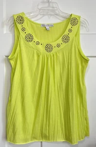 French Laundry Damen Relaxed Fit Tanktop Nieten verziert gelb Large - Bild 1 von 7