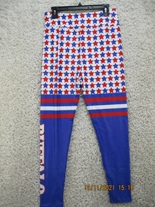 Buffalo Bills Leggings Women Tall Large XL Curvy Red White Blue Stars High Waist - Picture 1 of 10