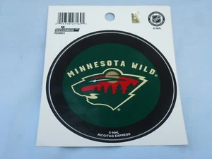 MINNESOTA WILD  Die-Cut 4.5 inch diameter ROUND VINYL DECAL  by Rico  NEW!  w - Picture 1 of 1