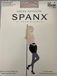 SPANX Back Seam Sheer Pantyhose Size B Nude New in Package #385 Retail $28