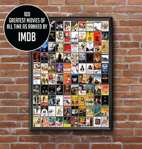 100 Greatest Films of All Time - IMDB Ratings - Poster - Christmas Gift - Picture 1 of 2