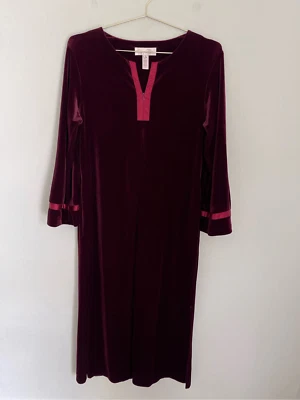 Vestido de Noche OSCAR DE LA RENTA Rosa Etiqueta Terciopelo Talla Pequeña Foto 1 de 4