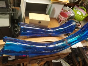 Tiffany & Co ? Murano? Cobalt Blue Art Glass 25" Long Horse Legs - Picture 1 of 24