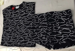 Decjuba kids girls outfit set top + shorts size youth large black clouds 020490 - Picture 1 of 6