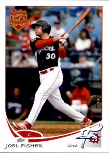 2016 Reading Fightin Phils Grandstand #8 Joel Fisher Farmington Michigan MI Card