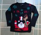 New Directions Women's Christmas Sweater Rudolph Steals Hat Size Petite Large