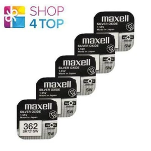 5 Baterías Maxell 362 361 SR721SW Plata 1.55V Batería De Reloj NUEVA - Imagen 1 de 1