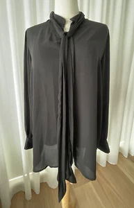 Ripe black pussybow maternity button down shirt, size S - Picture 1 of 9
