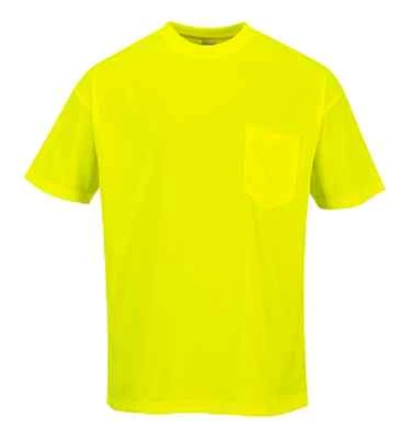 PORTWEST SHORT SLEEVE YELLOW NON ANSI POCKET T-SHIRT SIZES S-5XL CHOOSE HOW MANY - Image 1 of 2