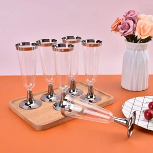 6Pcs/Set 150ml Disposable Red Wine Glass Plastic Goblet Wedding Party Suppl MB - Picture 1 of 15