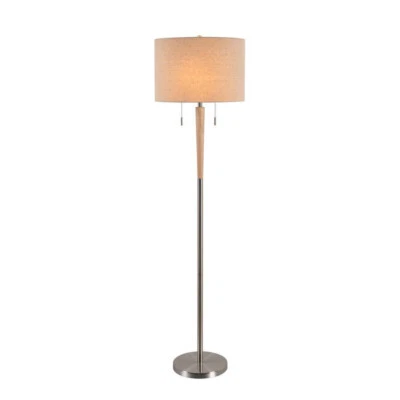 Kenroy Home 33063BS Sonata 2-Light 58" Tall Buffet Floor Lamp, Brushed Steel - Image 1 of 4