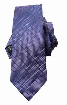 Corbata para hombre Calvin Klein 100 % seda rayas moradas en púrpura lisa nueva sin etiquetas 60x3 Foto 1 de 4