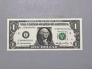 2006 $1 Fancy Serial Number Five In A Row Binary Lucky 8’s - Picture 1 of 2