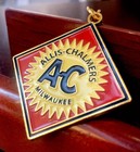 Allis Chalmers Gold Tone Key Chain Tractor Keychain, A-C Milwaukee Ring Fob