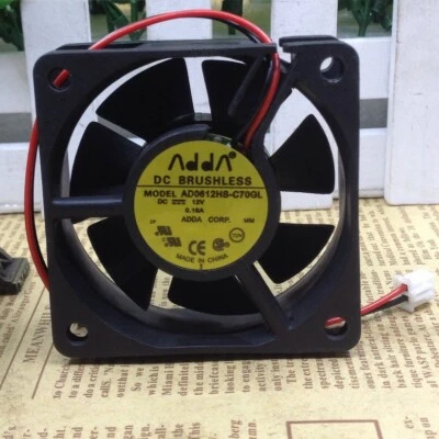 ADDA AD0612HS-C70GL 12V 0.16A 6cm 6020 2 wire cooling fan - Image 1 of 3