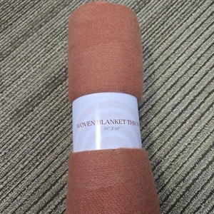 Target Woven Lightwight Throw Blanket 50"x 60" w/Fringed Edges - Terracotta - Picture 1 of 5