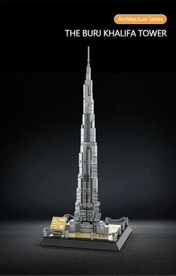 BRANDED Dubai Architecture Landmark Burj Khalifa Tower Skyline Building Blocks Brick Toy