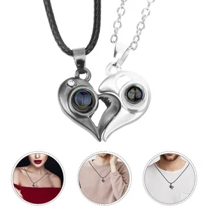 1 Par de Collares Magnéticos Corazón Pareja con Proyección Love You para Él y Ella - Imagen 1 de 10