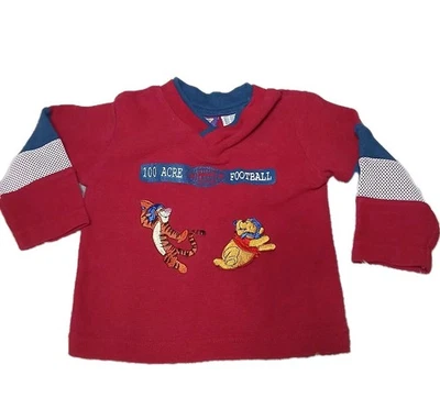 Vintage Disney Pooh 100 Acre Collection Sweatshirt Boys 2T Red Football Tigger - Image 1 of 4