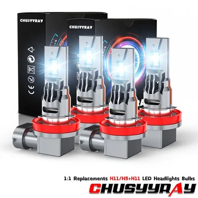 For Toyota Tacoma 2016-2021 -4x H9 H11 LED Headlight High/Low Beam Bulbs 6000K - Image 1 of 4