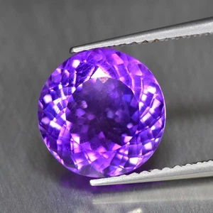 3.36Ct Round_Fabulous Natural Purple Amethyst Gemstone _Bolivia - Picture 1 of 1