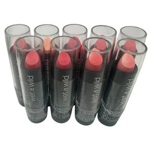 Wet N Wild Silk Finish Lipstick MINUTES AFLAME - 517C - .13 oz - New 9 Pack RARE - Picture 1 of 8