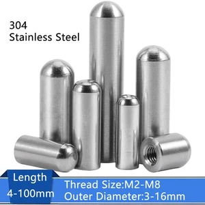3-16mm Female Thread Round Head Cylindrical Pins Locating Pin A2 Stainless Steel - Picture 1 of 170