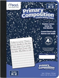 Mead Primary Composition Book, Primary Ruled Journal, Grades K-2, 7-1/2" x 9-3/4 - Foto 1 di 10