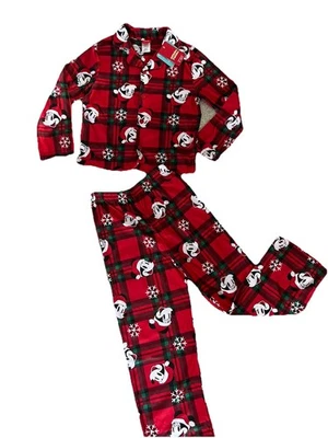 Disney Mickey Mouse Vacaciones Talla 8 Niños/Niñas 2 piezas Pijama Conjunto Rojo NUEVO Foto 1 de 4